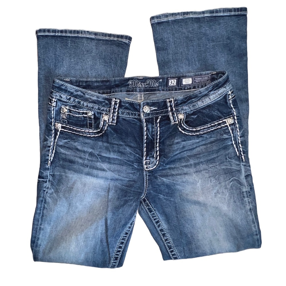 Miss Me Chloe Bootcut Flare Medium Wash Blue Jeans 32W